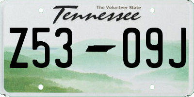 TN license plate Z5309J