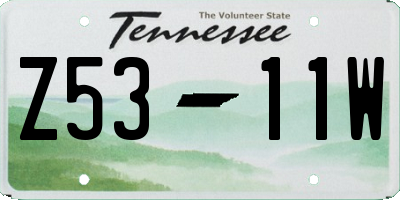TN license plate Z5311W