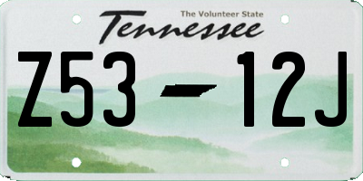 TN license plate Z5312J