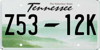 TN license plate Z5312K