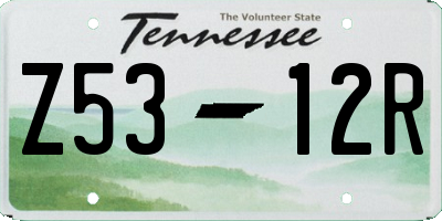 TN license plate Z5312R