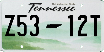 TN license plate Z5312T