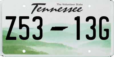 TN license plate Z5313G