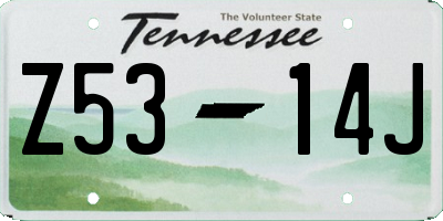 TN license plate Z5314J