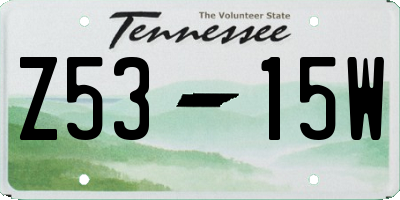 TN license plate Z5315W