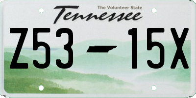 TN license plate Z5315X