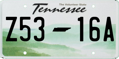 TN license plate Z5316A
