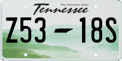 TN license plate Z5318S