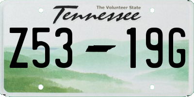 TN license plate Z5319G
