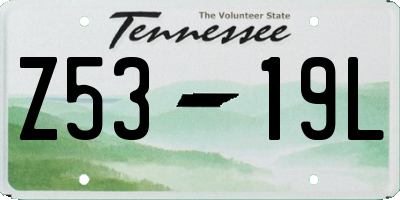 TN license plate Z5319L