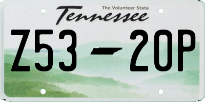 TN license plate Z5320P