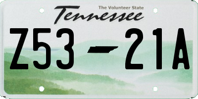 TN license plate Z5321A