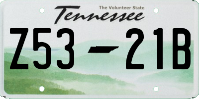 TN license plate Z5321B