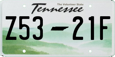 TN license plate Z5321F