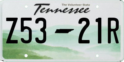 TN license plate Z5321R
