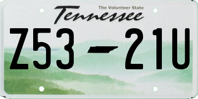 TN license plate Z5321U