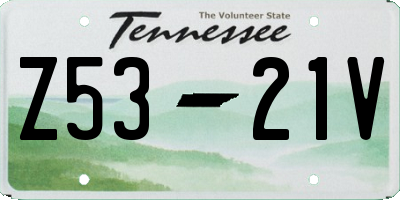TN license plate Z5321V