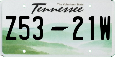 TN license plate Z5321W
