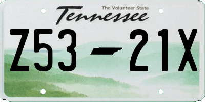TN license plate Z5321X