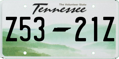 TN license plate Z5321Z