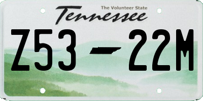 TN license plate Z5322M