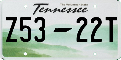 TN license plate Z5322T