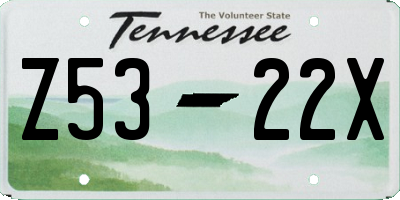 TN license plate Z5322X