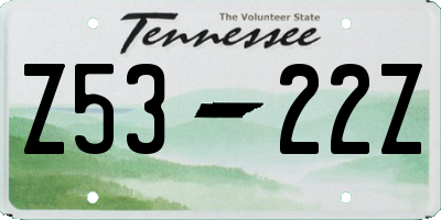 TN license plate Z5322Z