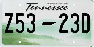 TN license plate Z5323D