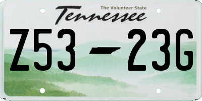 TN license plate Z5323G
