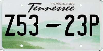 TN license plate Z5323P