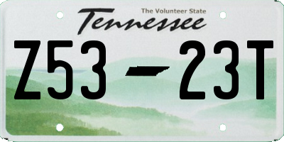 TN license plate Z5323T
