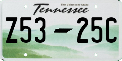 TN license plate Z5325C