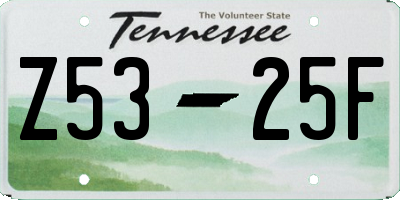 TN license plate Z5325F