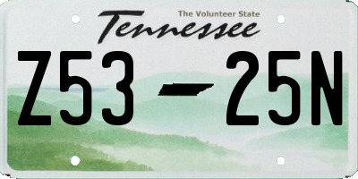 TN license plate Z5325N