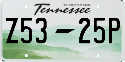 TN license plate Z5325P