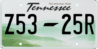 TN license plate Z5325R