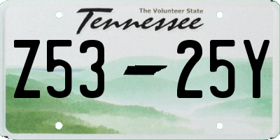 TN license plate Z5325Y