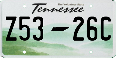 TN license plate Z5326C