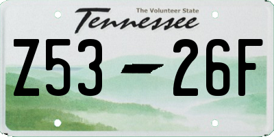TN license plate Z5326F