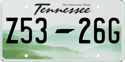 TN license plate Z5326G