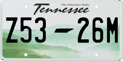 TN license plate Z5326M