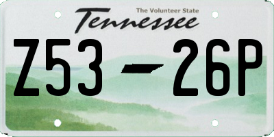 TN license plate Z5326P