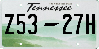 TN license plate Z5327H