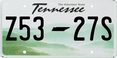 TN license plate Z5327S