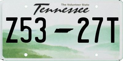 TN license plate Z5327T
