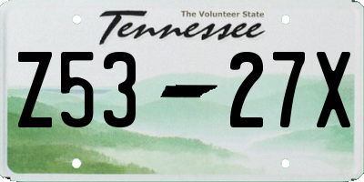 TN license plate Z5327X