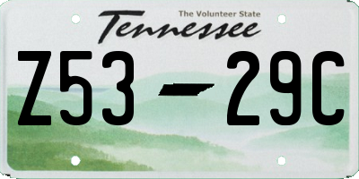 TN license plate Z5329C