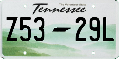 TN license plate Z5329L