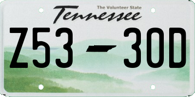 TN license plate Z5330D